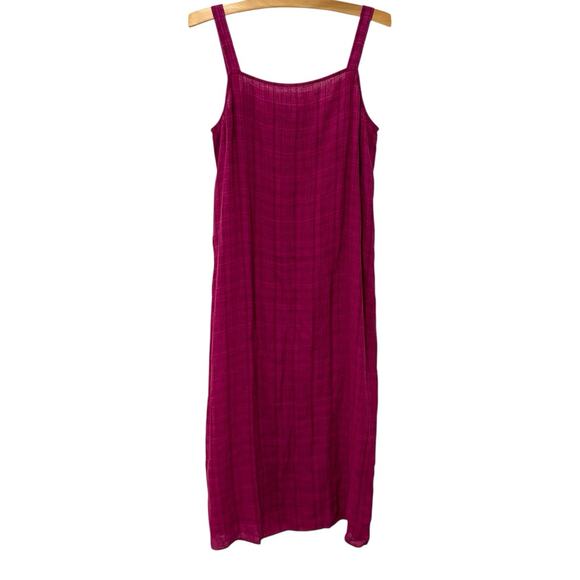 Eileen Fisher | Midi Dress Jumper Pink Sleeveless Linen Lagenlook- Size Medium - Picture 1 of 9